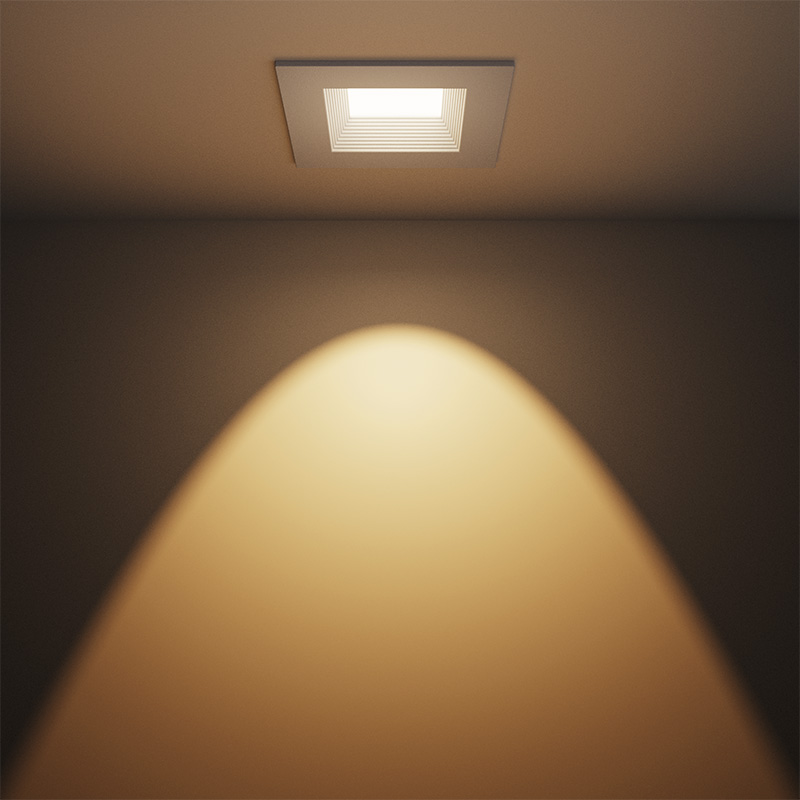 4'' Square Baffle Trim Retrofit Downlight