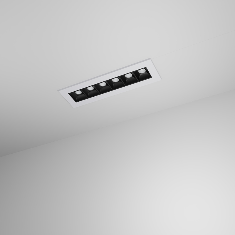 Square Six Heads Multiple Recessed Linear Light