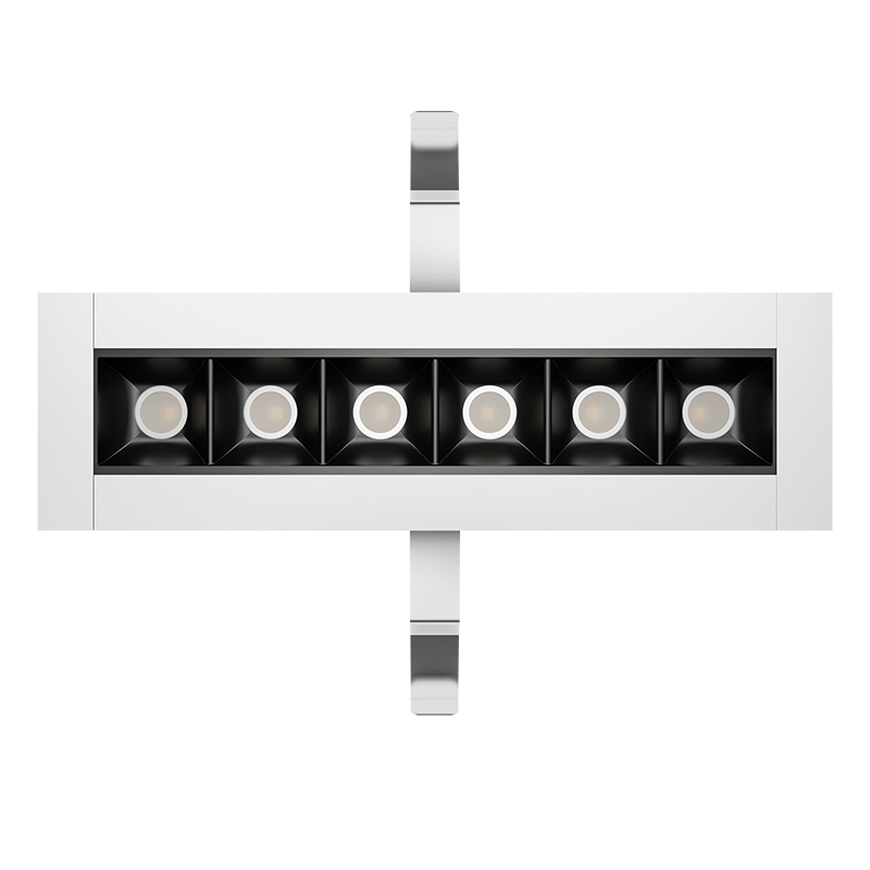 Square Six Heads Multiple Recessed Linear Light