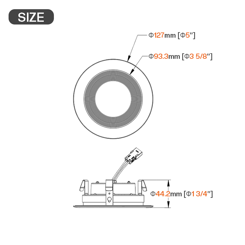 4'' Round Baffle Trim Retrofit Downlight